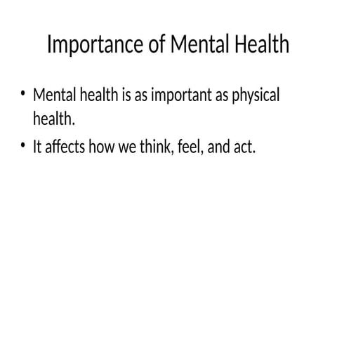What is mental health and why it matters | PDF