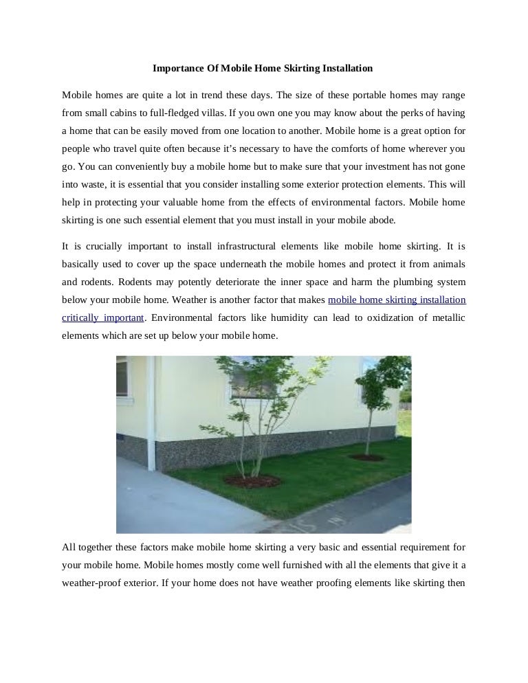 mobile home skirting installation cost