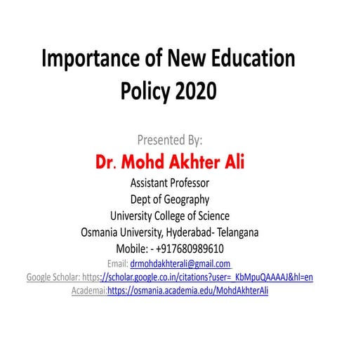 Importance of new Education Policy 2020