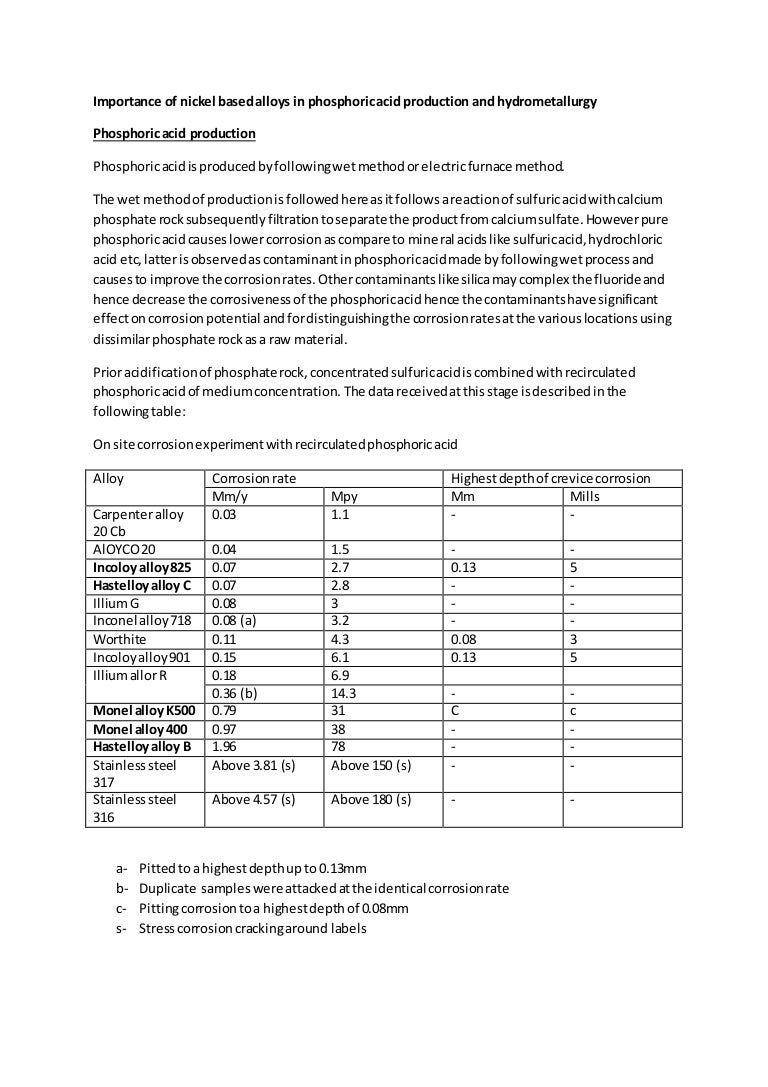 Importance of nickel based alloys