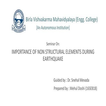 Importance of Non Structural Elements during Earthquake