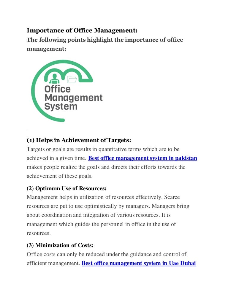 Importance of office management system