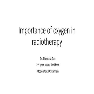 Importance of oxygen in radiotherapy