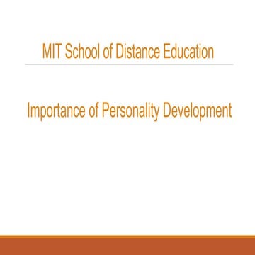 Importance of Personality Development | MIT School of Distance Education