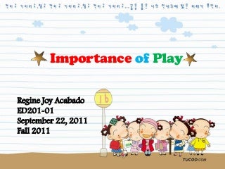 Importance of play