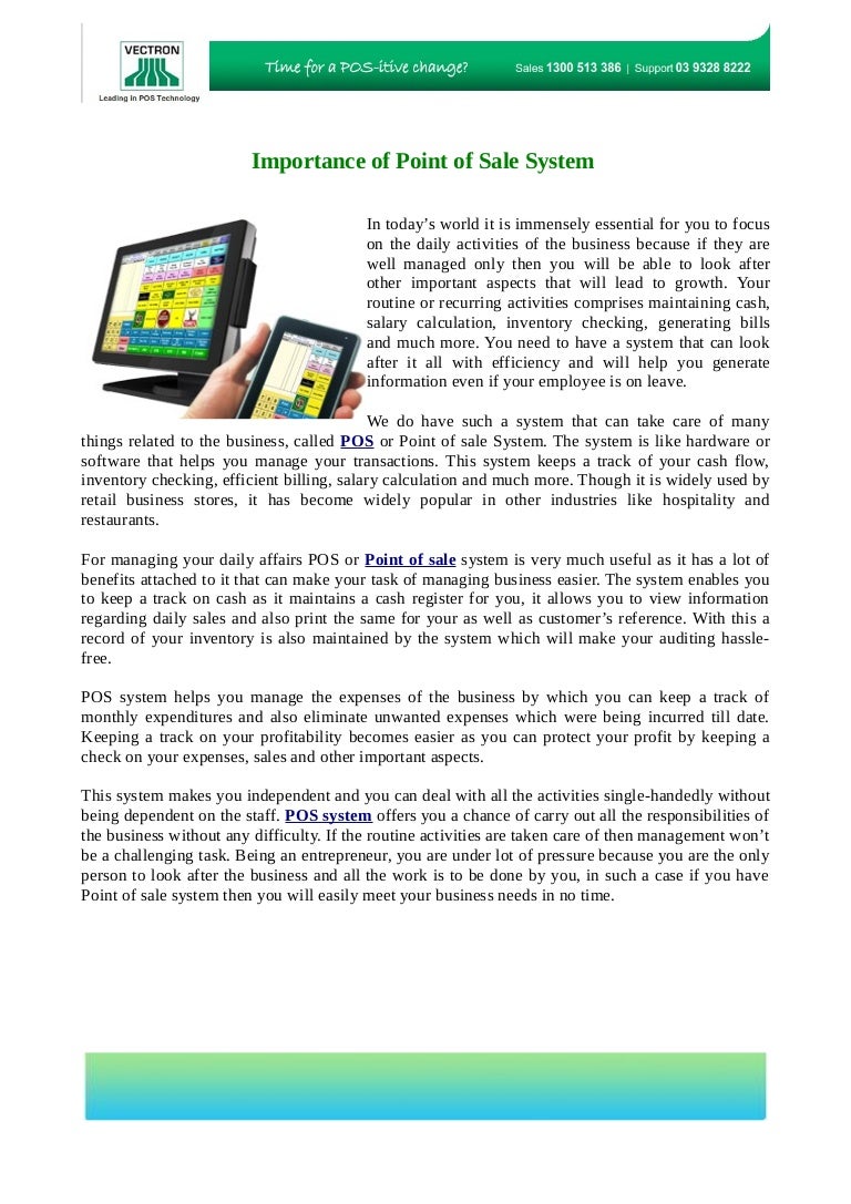 Importance of point of sale system
