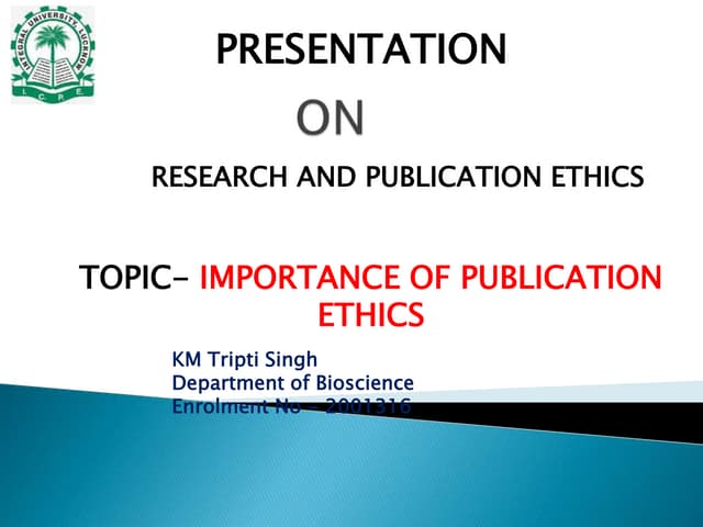 Importance of publication ethics