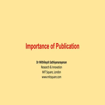 Importance of Publications
