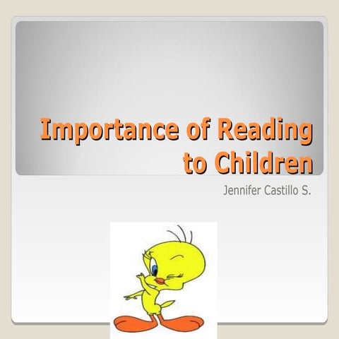 Importance of reading to children slide 1