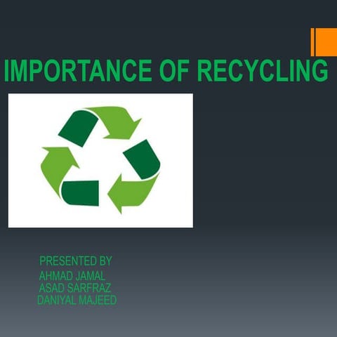 Importance of recycling
