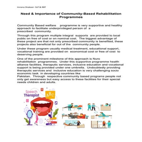 importance of rehab service and community well-being | PDF