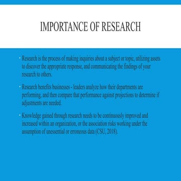 Importance of research