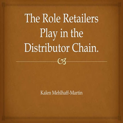 Importance of retailing