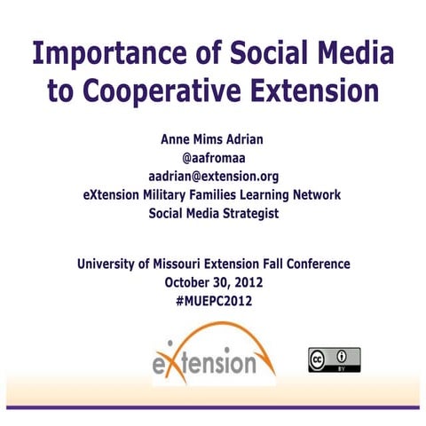 Importance of social media in Cooperative Extension
