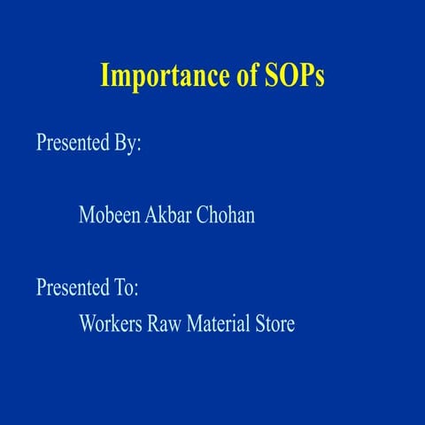 IMPORTANCE OF SOP for pharmaceutical.ppt