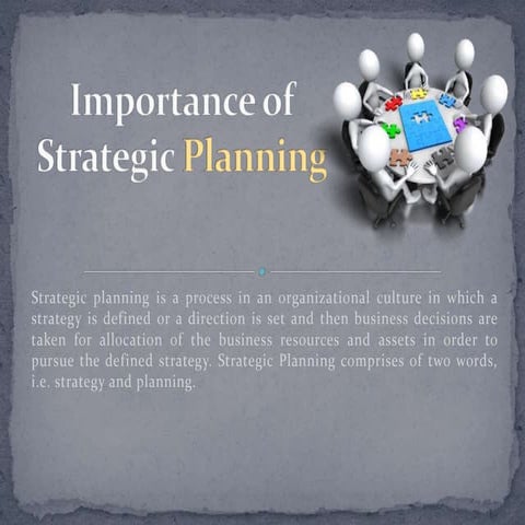 Importance of strategic planning | PPT