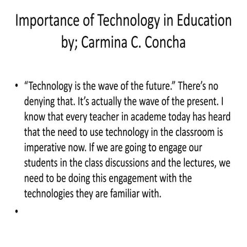 Importance of technology in education
