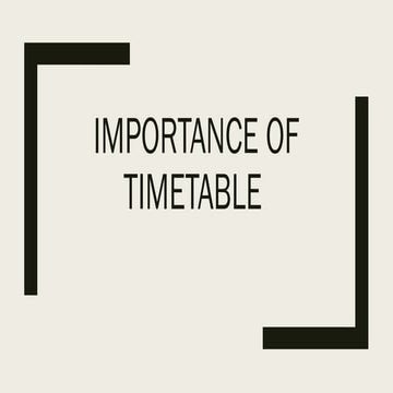 importance of timetable, types, class wise timetable