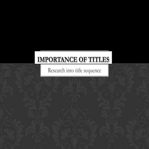 Importance of Titles