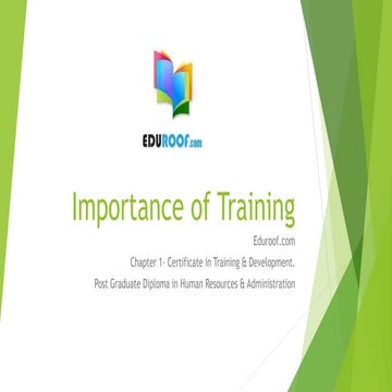 Importance of training