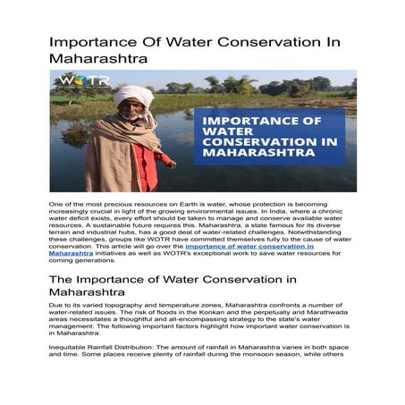 Importance Of Water Conservation In Maharashtra.pdf