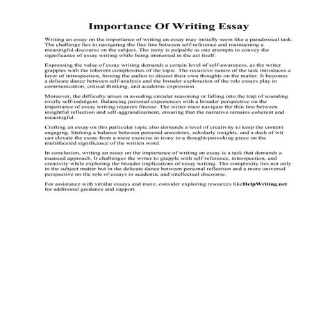 Importance Of Writing Essay.pdf