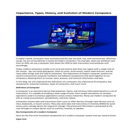 Importance, Types, History, and Evolution of Modern Computers.pdf