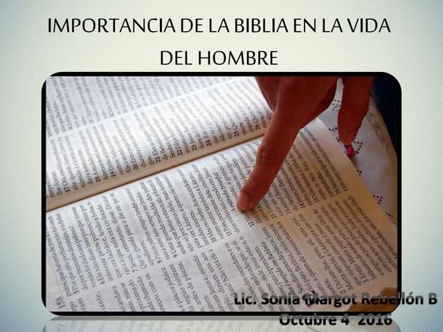 IMPORTANCIA DE LA BIBLIA EN LA VIDA DEL CREYENTE