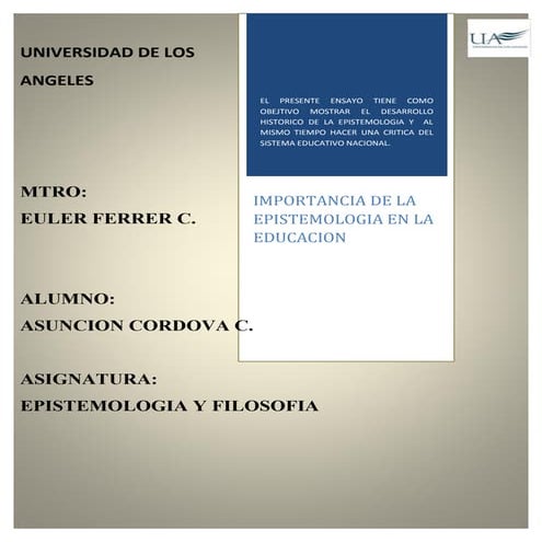 Importancia de la epistemología en la educación