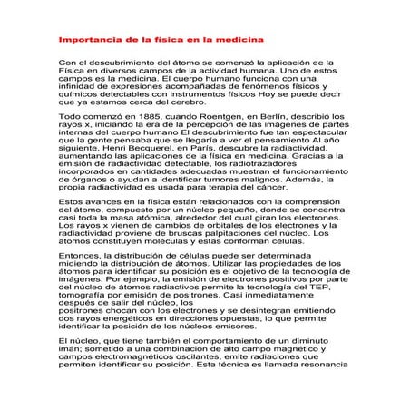 Importancia de la física en la medicina