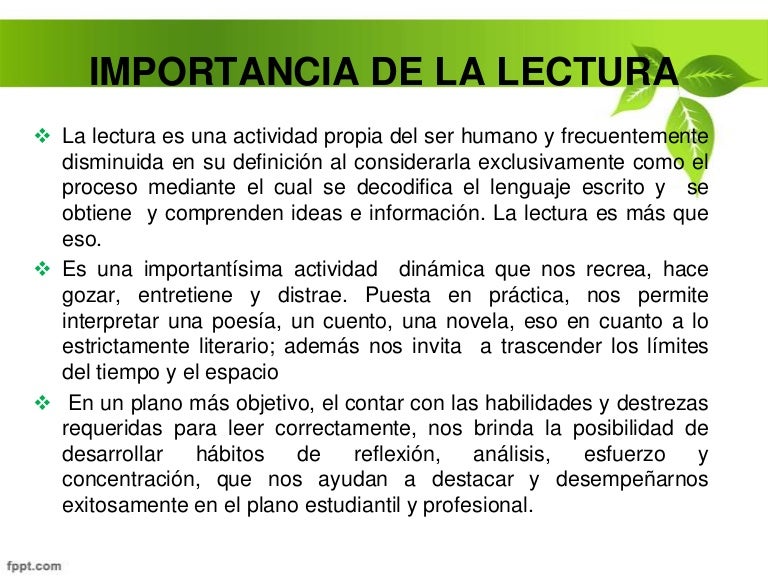 Importancia De La Lectura