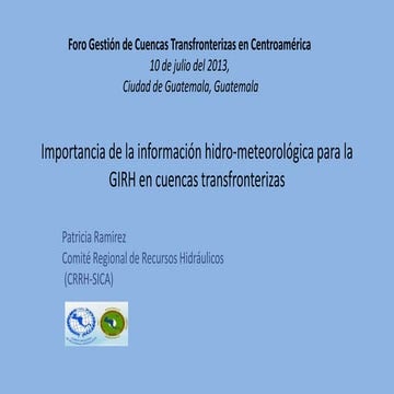 Importancia de la los sistemas de información hídrometeorológica para la gest...
