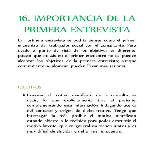 Importancia de la primera entrevista 16