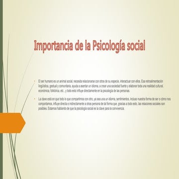 Importancia de la psicología social