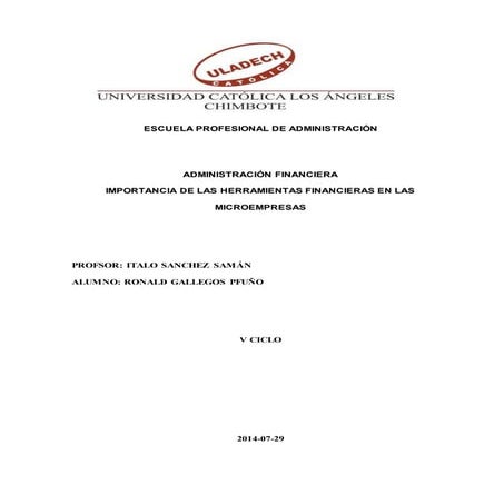 Importancia de las herramientas financieras en las pequeñas empresas | DOCX
