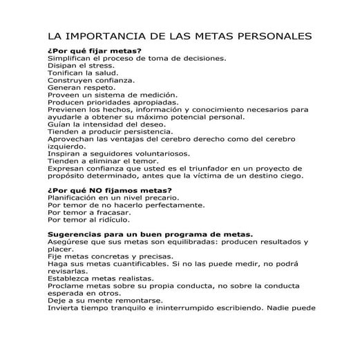 Metas y Objetivos. | PPT