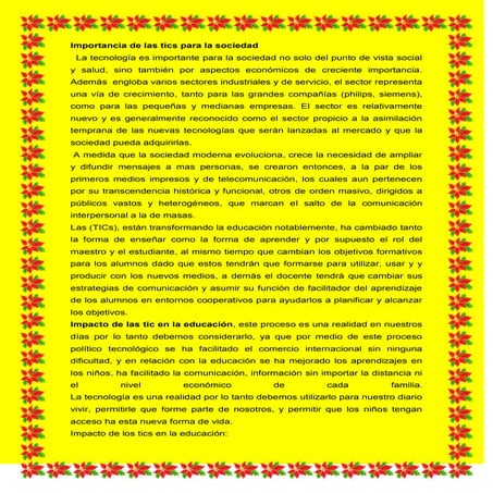 Importancia de las tic para la sociedad