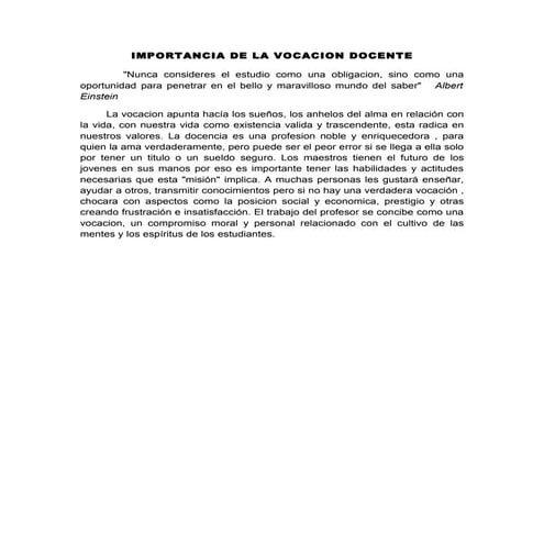 Importancia de la vocación docente