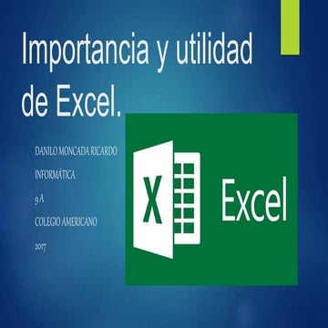 Importancia y utilidad de excel | PPT