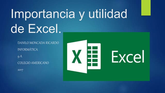Importancia y utilidad de excel | PPT