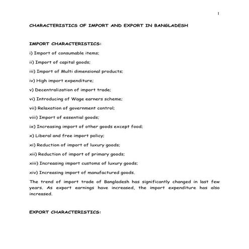 Import and export in bangladesh