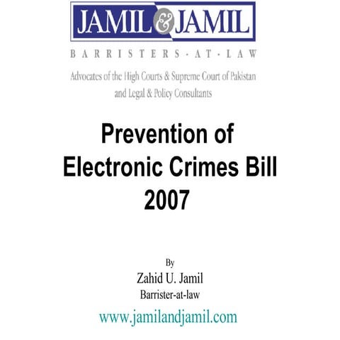 Important issues in Pakistan's Cyber Crime Bill