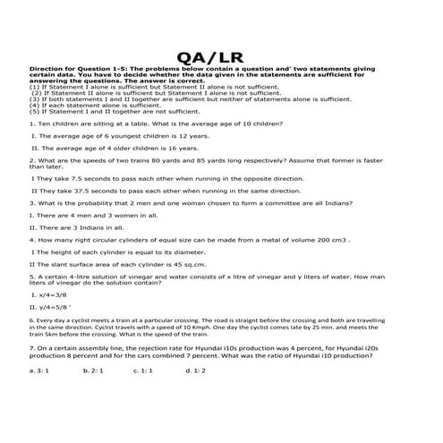 Important aptitude questions which are asked in the Infosys Placement