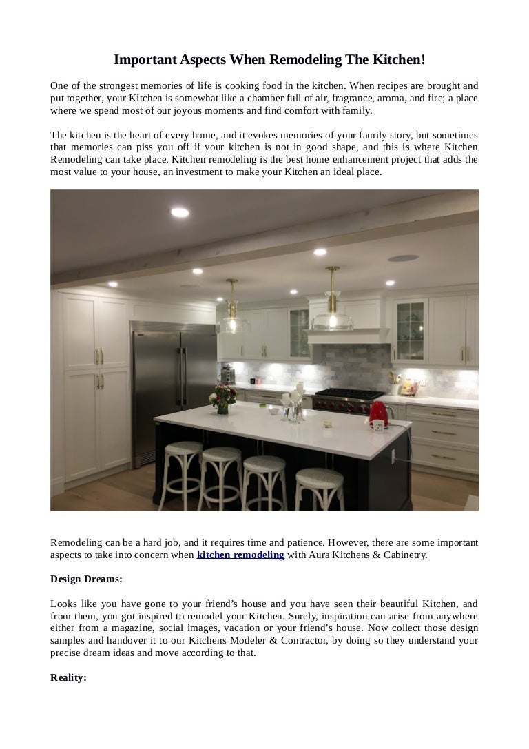 Important Aspects When Remodeling The Kitchen