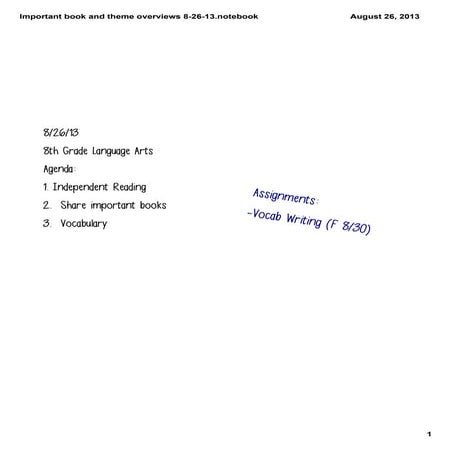 Important book and theme overview 8 26-13 | PDF