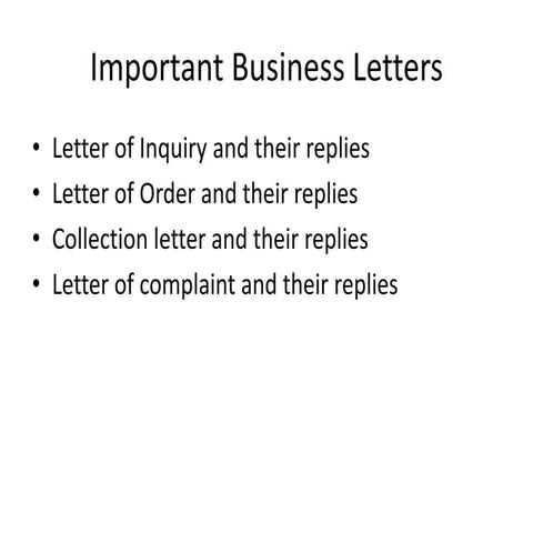 Important business letters