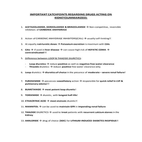 Drugs acting on the kidney lecture 3 | PDF