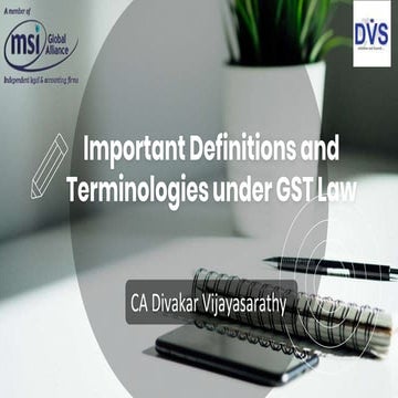 Important definitions and terminologies under gst law