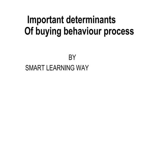 Important determinants of buying behaviour process