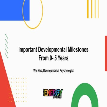 Important developmental milestones from 0 5 years